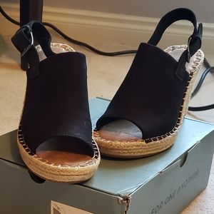 TOMS Monica Black linen shoes